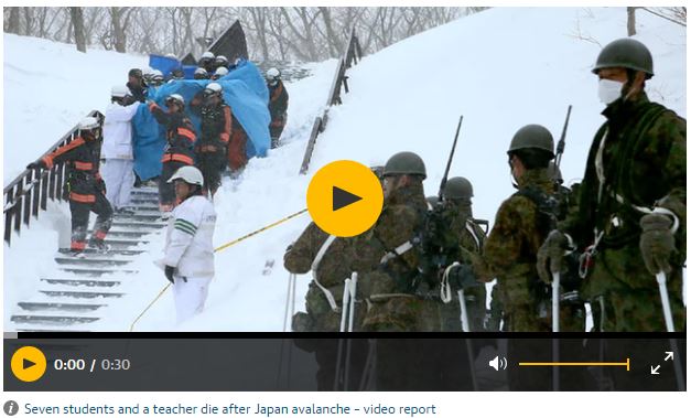 Japan avalanche kills seven students and teacher